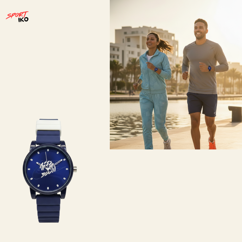 Montre de Sport Analogique Nike – Édition Bleu Marine et Blanc